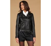 Chiodo Vera Pelle Nera Donna Giacca Biker Giubbotto Made in Italy Kbc
