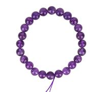 Chiorgone Braccialetto elastico con perline di ametista naturale da 8 mm, simbolo di saggezza e spiritualità, migliora l'intuizione e allevia lo stress emotivo, regalo unisex per amici, colleghi e