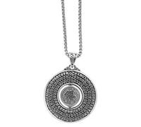 Chiorgone Collana con ciondolo Feng Shui in argento S925, incisa con sutra buddista, design a forma di cuore, ottimo regalo per buona fortuna e protezione, argento, senza pietre preziose