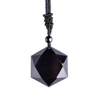 Chiorgone Collana in ossidiana nera naturale, stella di David, amuleto esagonale, unisex, per protezione, equilibrio ed energia spirituale