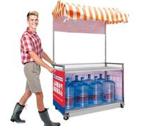 Chiosco for la vendita di cibo in concessione, bancarella di mercato pieghevole con tettoia impermeabile e ruote, stand for venditori di cibo/gelato/bar all'aperto(120x60cm/47.2x23.6in)