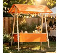 Chiosco per Mercato, Bancarella Mercato Portatile Pieghevole, Ideale per Mercati Contadini, Festival, Fiere di Strada, Feste e Piccole Imprese(Orange,120cm)