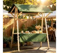 Chiosco per Mercato, Bancarella Mercato Portatile Pieghevole, Ideale per Mercati Contadini, Festival, Fiere di Strada, Feste e Piccole Imprese(Green,150cm)