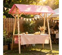 Chiosco per Mercato, Bancarella Mercato Portatile Pieghevole, Ideale per Mercati Contadini, Festival, Fiere di Strada, Feste e Piccole Imprese(Pink,150cm)