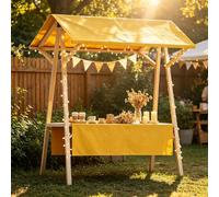 Chiosco per Mercato, Bancarella Mercato Portatile Pieghevole, Ideale per Mercati Contadini, Festival, Fiere di Strada, Feste e Piccole Imprese(Yellow,150cm)
