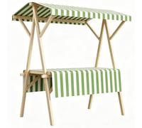 Chiosco per Mercato Con Tettoia, Chiosco Mobile Per Mercati Porta Fino A 200kg, Espositore Portatile E Smontabile Per Cibo Da Strada, Gelato, Fiori E Artigianato(Green,L 120cm/47.2in)