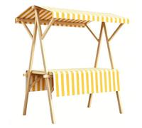 Chiosco per Mercato Con Tettoia, Chiosco Mobile Per Mercati Porta Fino A 200kg, Espositore Portatile E Smontabile Per Cibo Da Strada, Gelato, Fiori E Artigianato(Yellow,L 150cm/59.1in)