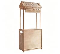Chiosco per Mercato con Tettoia, Struttura con Giunto Tenone e Mortasa | Espositore per Stand Vendita per Prodotti Artigianali, Mercati Contadini, Esposizioni al Dettaglio e Fiere(Beige)