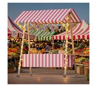 Chiosco portatile nd per cibo da strada, espositore per mercato in legno per ac, dolci e giocattoli, banco commerciale da 150 cm, perfetto per eventi e mercati