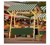 Chiosco portatile per cibo da strada e espositore in legno per AC, dolci, giocattoli, banco distributore commerciale (verde 2, 120 cm / 47.2in), perfetto per mercati ed eventi