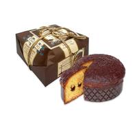 Chiostro di Saronno Panettone Artigianale al Cioccolato 750 g, Lenta Lievitazione, Panettone con Gocce di Cioccolato Farcito con Crema al Cioccolato, Senza Canditi e Uvetta, Incartato a Mano