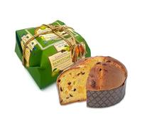 Chiostro di Saronno Panettone Artigianale con Gocce di Cioccolato e Pera 750 g, Panettone a Lenta Lievitazione, Panettone con Gocce di Cioccolato e Pera Candita, Senza Uvetta, Incartato a Mano