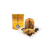 Chiostro di Saronno Panettone Artigianale con Gocce di Cioccolato Mini 100 g, Panettone a Lenta Lievitazione, Panettone con Cioccolato, Senza Canditi e Senza Uvetta, Confezione Latta Oro