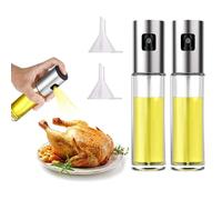 ChioSun Flacone spray per olio, 100 ml, dispenser per aceto, condimento, barbecue, olio d'oliva, bottiglia di vetro, per cucina, insalata, pane, cottura barbecue (2 pezzi)