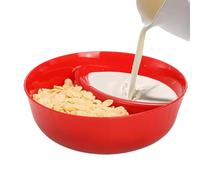 Chip And Dip Bowls - Food Grade PP 15x5cm | Anti-Soggy Divided Cereal Serving Dish, Stackable Plate With Dipping Section Cracker Bowls Bread Dipping Platters | For Snacks Salads Chips Party Use