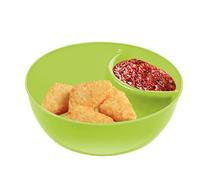 Chip And Dip Bowls - Food Grade PP 15x5cm | Anti-Soggy Divided Cereal Serving Dish, Stackable Plate With Dipping Section Cracker Bowls Bread Dipping Platters | For Snacks Salads Chips Party Use