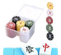 Chip da poker con numeri, 100 pezzi di da numerati, struttura | professionale in ABS con alloggiamento, set con più valori nominali, diametro 3,5 cm, superficie liscia, durevolezza, per
