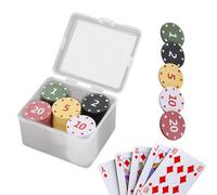 Chip da Poker con valori, da Gioco numerati da 100 Pezzi, con Valigia, Chip da Poker, per la casa, la Notte, la Mostra, i Tori, Feste, Compleanni, uffici, camere, riunioni di Famiglia