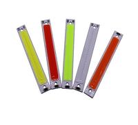 chip LED ad alta potenza, Confezione da 5 lampadine LED COB da 60x8 mm, striscia luminosa da 3 W, DC 3 V e 6 V, for illuminazione fai da te, lavoro, bicicletta, multicolore(Warm White,6w)