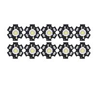 Chip LED Ultraluminoso da 10 Pezzi, Chip Diodi Emettitori di Luce ad Alta Potenza 3V Smd Perline Luminose Fai-da-Te per Plafoniera Downlight Torcia Lampada da Tavololuce Bianca (Weißes Licht 3W)