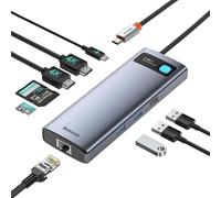 [Chip Ottimizzato] Baseus Docking Station 9 in 1 USB C 4K 120Hz, 2 Monitor HDMI, Hub USB C, Ethernet 1000 Mbp, PD 100W, TF/SD, USB 3.0, Adattatore per MacBook/Dell/HP/Lenovo e altri PC