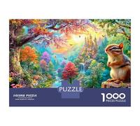 Chipmunk near A Fairy-tale Castle Puzzle Da 1000 Pezzi Dream Forest Squirrel Allenamento Mentale Per Adulti E Bambini 52x38cm/1000pcs