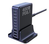 CHIPOFY GaN - Caricatore USB C da 400 W, compatto a 10 porte, PD3.1, 140 W, PPS 45 W QC20 W, stazione di ricarica super veloce per MacBook, iPad, iPhone 16/Pro/15/14, Samsung Galaxy S24/S23, Steam