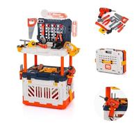 Chipolino banco da Lavoro Bambini 4 in 1, Set di Attrezzi da Gioco da 90 Pezzi, colorazione:Multicolore
