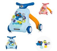 Chipolino, girello telonato musica, luci, palline, aereo, ruote dentate, forme, colori:blu