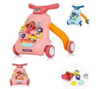 Chipolino, girello telonato musica, luci, palline, aereo, ruote dentate, forme, colori:rosa