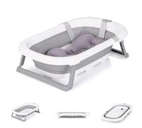 Chipolino Isla vasca bagno con cuscino pieghevole scarico dell'acqua integrato, colorazione:grigio