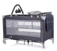 Chipolino lettino da viaggio Luna 2 livelli fasciatoio, pieghevole, arco gioco, colorazione:grigio