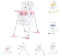 Chipolino, seggiolone Maxi, ruote altezza regolabile tavolo cestino estraibile, colori:rosa bianco