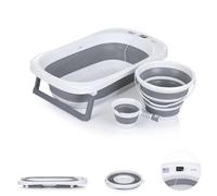 Chipolino - Set vasca per bambini Bali - Pieghevole 83 cm, termometro integrato - Grigio
