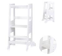 Chipolino torre di apprendimento bambini in piedi in legno Sgabello regolabile, colorazione:bianco