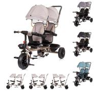 Chipolino Triciclo Hip Hop, due bambini, fino a 40 kg, sedili ruotabili a 360°, colorazione:beige
