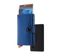 Chipolo x Secrid Trackable Miniwallet, slim leather wallet with rechargeable Bluetooth tracker Chipolo CARD, works with Apple Find My or Google’s Find Hub with Call Your Phone (BLUE)