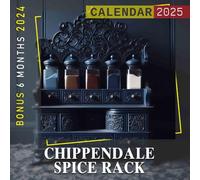 Chippendale Spice Rack 2025: 18 Months of Tasty Delights July 2024 to December 2025 Organize with a Large-Sized Highlighting Chippendale Style Spice Storage Ideal Gifts