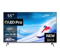 CHiQ 55QA10 55 Pollici 4K UHD QLED HDR10,VRR e ALLM|Design Metallico Ultra Sottile Senza Cornice | Dolby Audio | Triplo Tuner (DVB-C/T/T2/S/S2) | Wi-Fi Dual Band | Nuovo Modello 2025