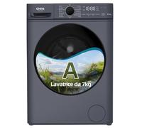 CHiQ 7kg Lavatrice con Slim Grigio (CW07123863AX) | Lavaggio Rapido 15 Min, Smart Wash Un Tocco, Pulizia Cestello, Motore Inverter, 1200 Giri/min, 465mm, 76dB