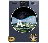 CHiQ CW8728X Lavatrice Slim incasso carico frontale 8 KG, Grigio 15%, Pure Flat Design a risparmio di spazio, Tamburo extra-largo 530 mm, 1400 RPM, Lavaggio a vapore, One-Touch Wash
