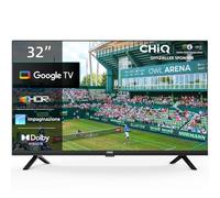 CHiQ TV L32G7V da 32 pollici, Google TV, HD, Design senza cornice, Assistente Google, Google Play, Chromecast integrato, Triplo sintonizzatore (DVB-T2/S2/C), 5G Wi-Fi, Bluetooth, HDMI ARC, USB2.0, CI+