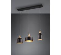 Sospensione Chiraz 3 diffusori metallo forme differenti nero e oro 310500332