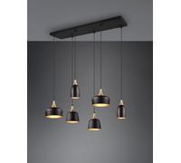 Trio Lighting Chiraz lampada a sospensione 6 luci nero/oro Trio Lighting