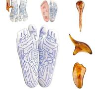 Chiro, calzini per riflessologia con strumento per massaggio ai punti attivi, calzini per riflessologia del piede, calzini per grafici di riflessologia, calzini per agopressione e riflessologia,