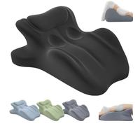 Chiro Monk Couple Pillow，27°lift wedge-shaped memory foam pillow，Soft portable multi-position comfortable and easy to clean ，Provides lumbar neck support，Suitable for rest reading travel (Black)