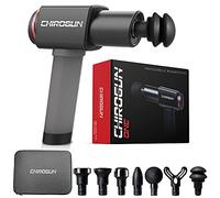 ChiroGun ONE - Massaggiatore a vibrazione con custodia, in alluminio, con 6 testine e 6 livelli di intensità fino a 3200 urti/min, durata della batteria 5 ore, colore nero