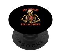Chirurgia cardiaca Le mie cicatrici raccontano una storia | Divertente | Get Well PopSockets PopGrip Adesivo