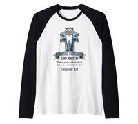 Chirurgia Dentale Cristiana è Il Mio Ministero biblico Versetto Maglia con Maniche Raglan