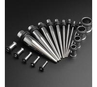 Chirurgico Acciaio Taper & Singolo Svasatura Tunnel Kit Ear Dilatatori Spessori